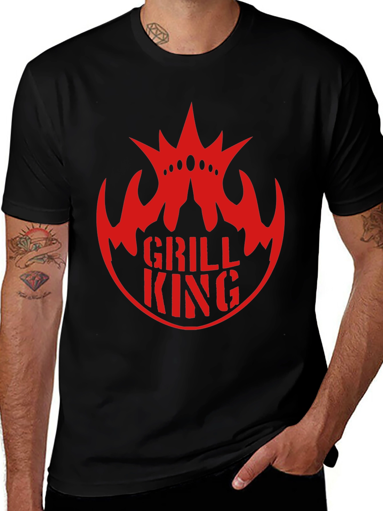 Grill King Black T-Shirt - BBQ Master Apparel