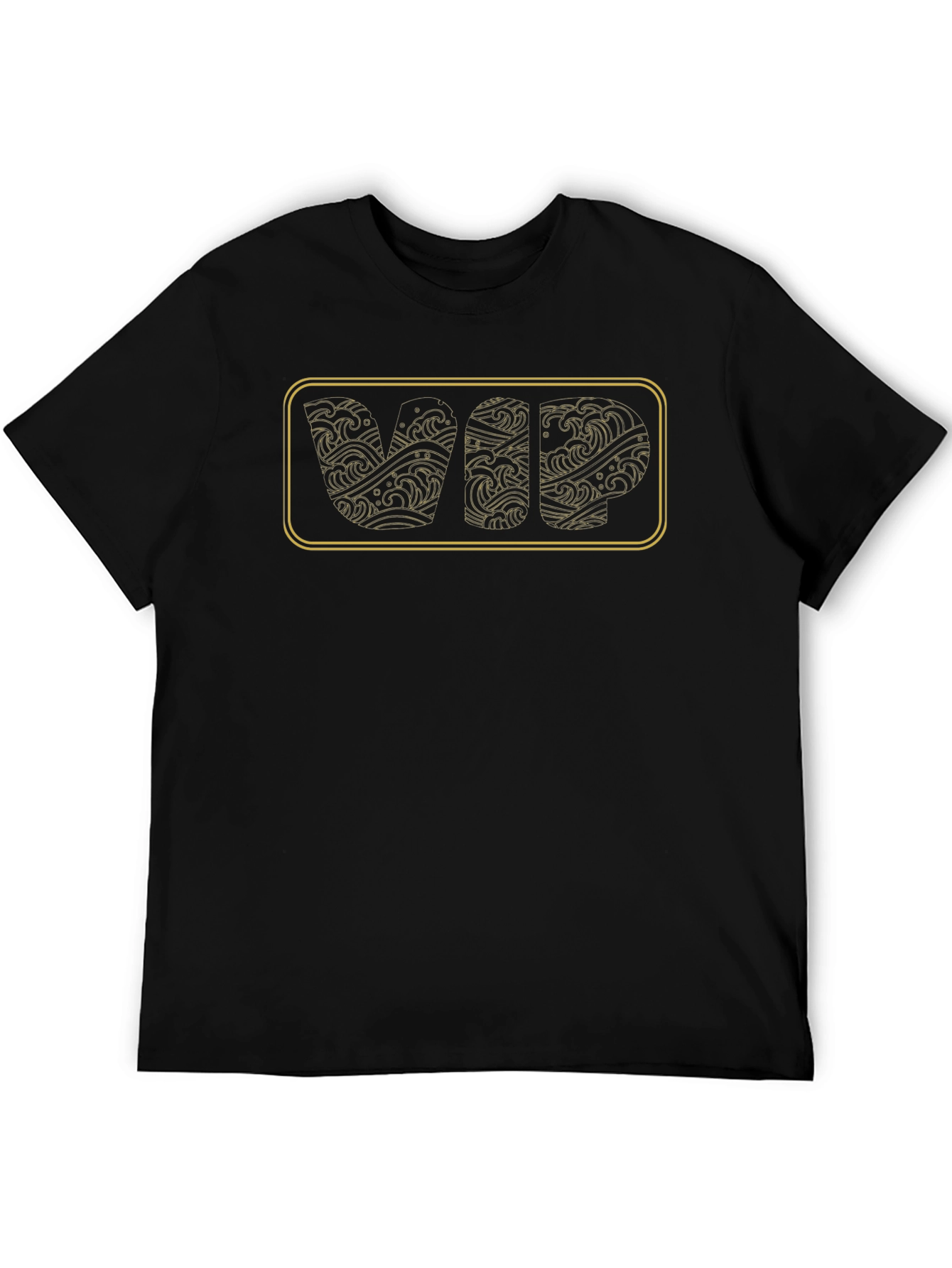 VIP Wave Design Black T-Shirt