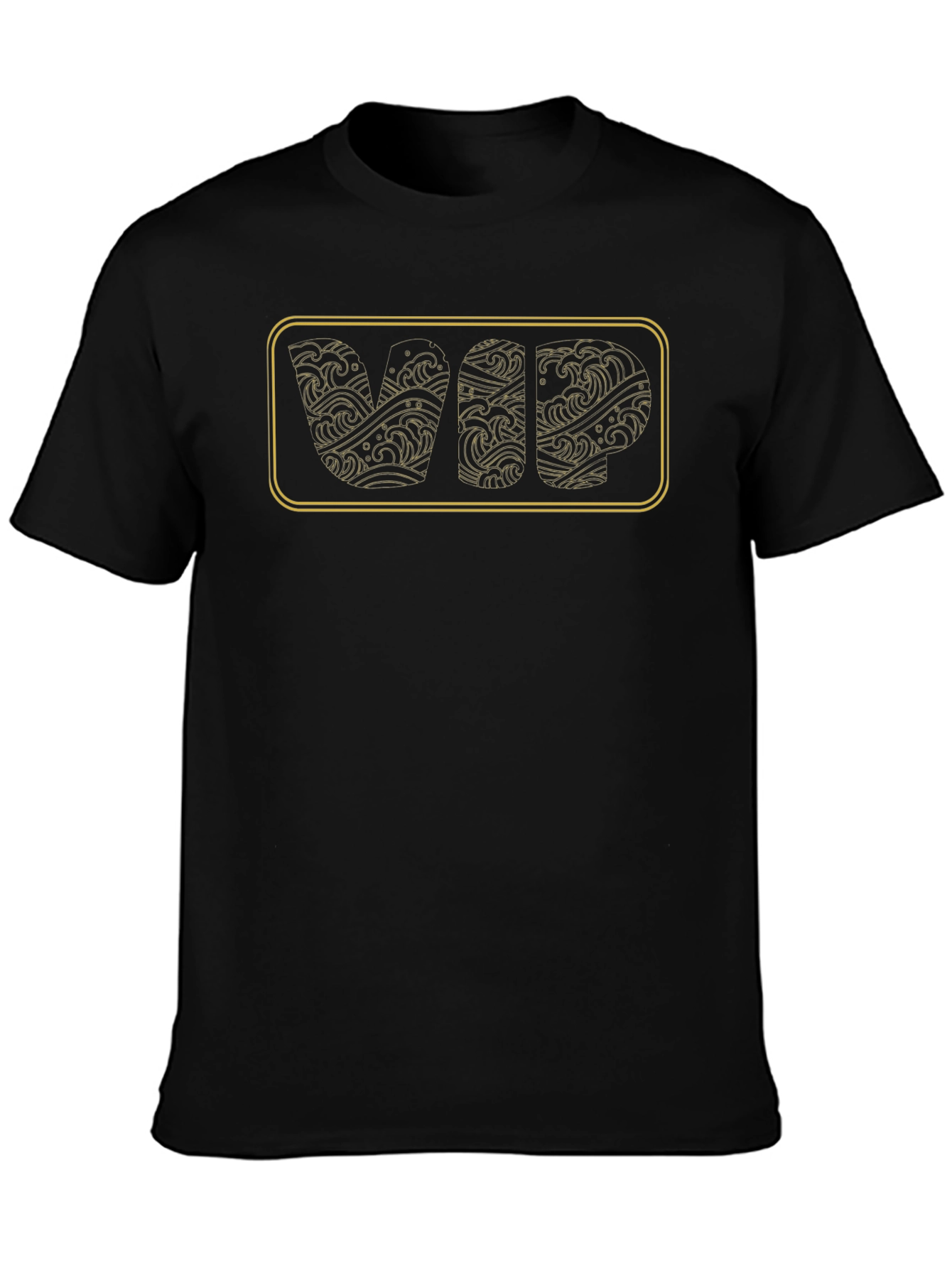 VIP Wave Design Black T-Shirt