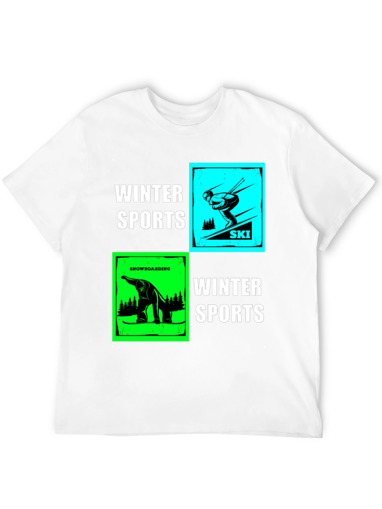 Winter Sports Graphic T-Shirt - Skiing & Snowboarding