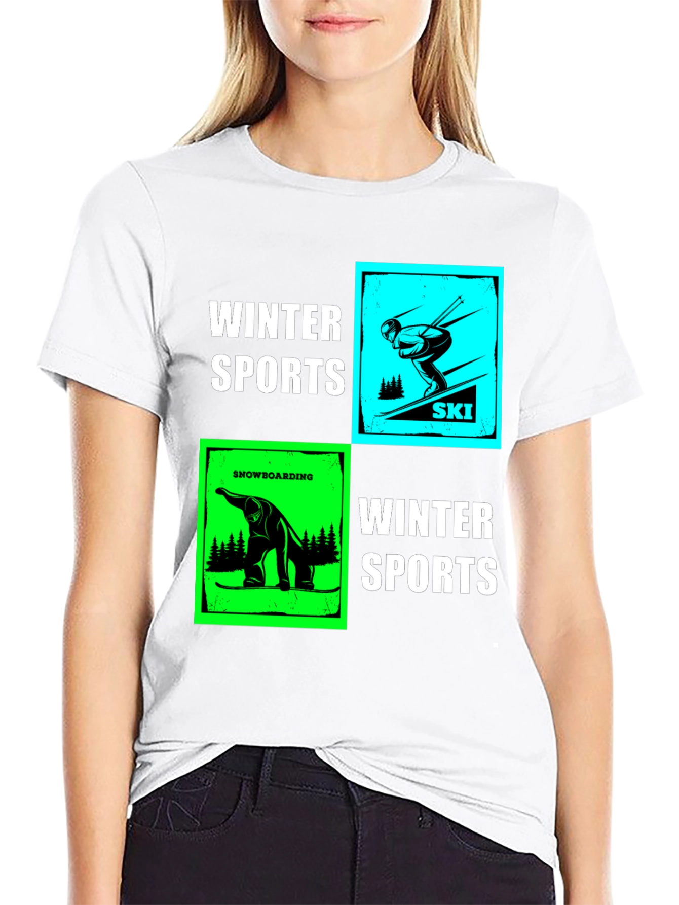 Winter Sports Graphic T-Shirt - Skiing & Snowboarding