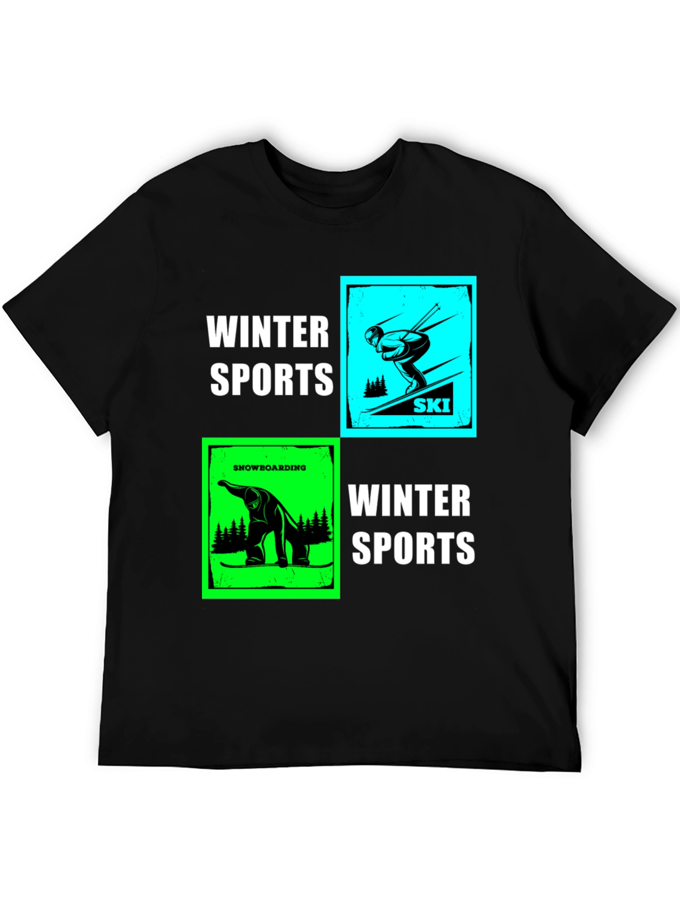 Winter Sports Graphic T-Shirt - Skiing & Snowboarding