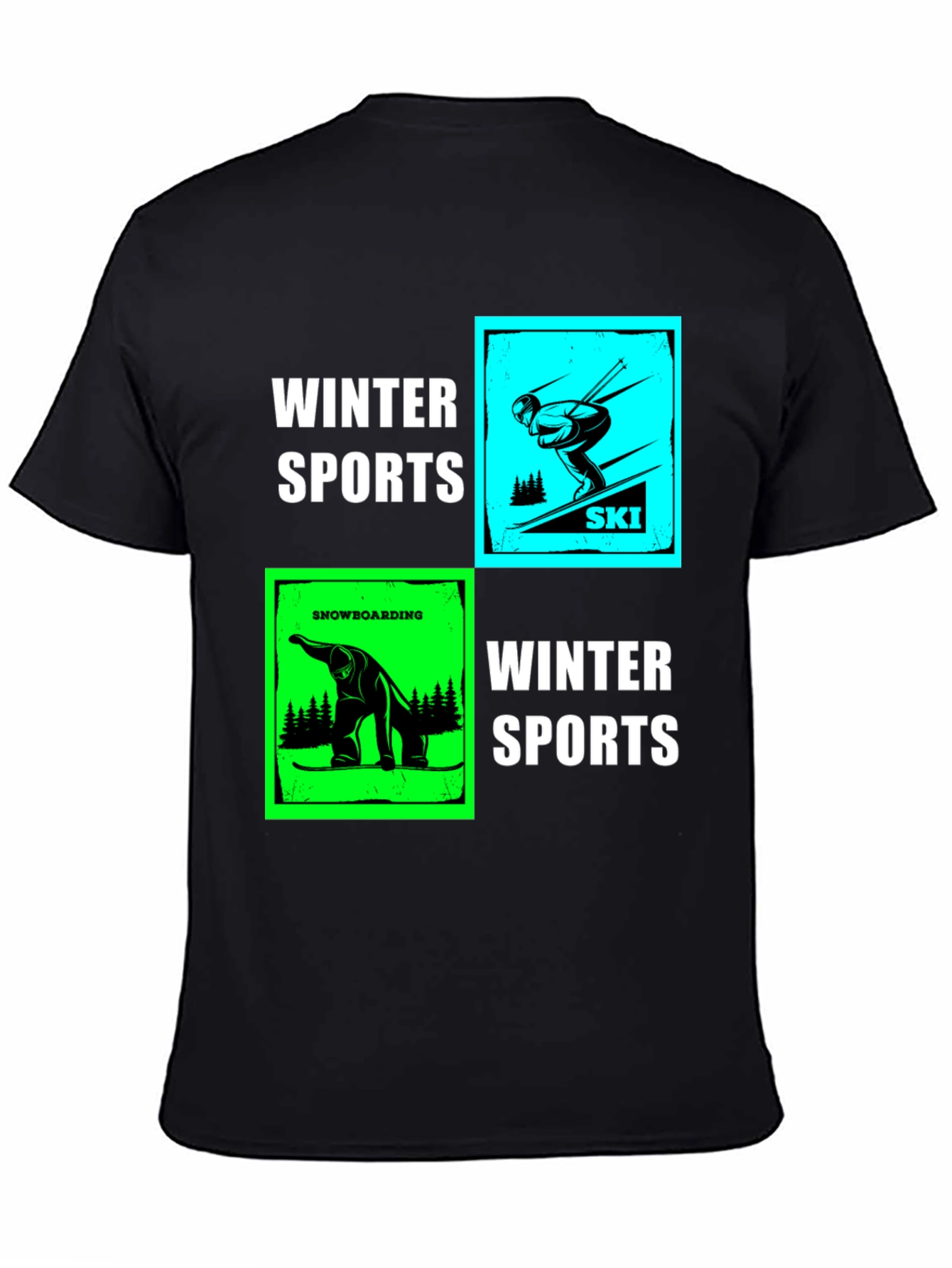 Winter Sports Graphic T-Shirt - Skiing & Snowboarding