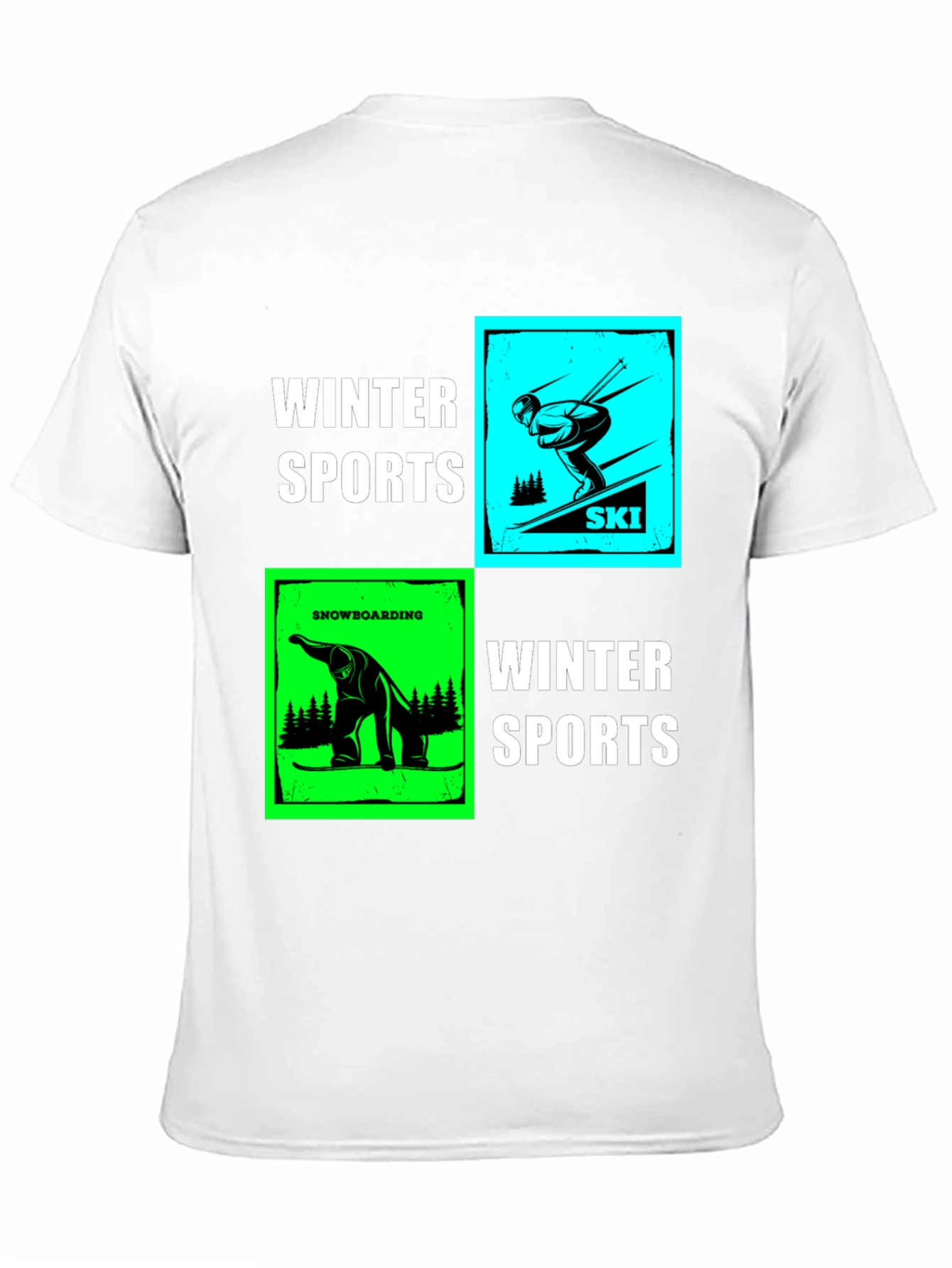 Winter Sports Graphic T-Shirt - Skiing & Snowboarding