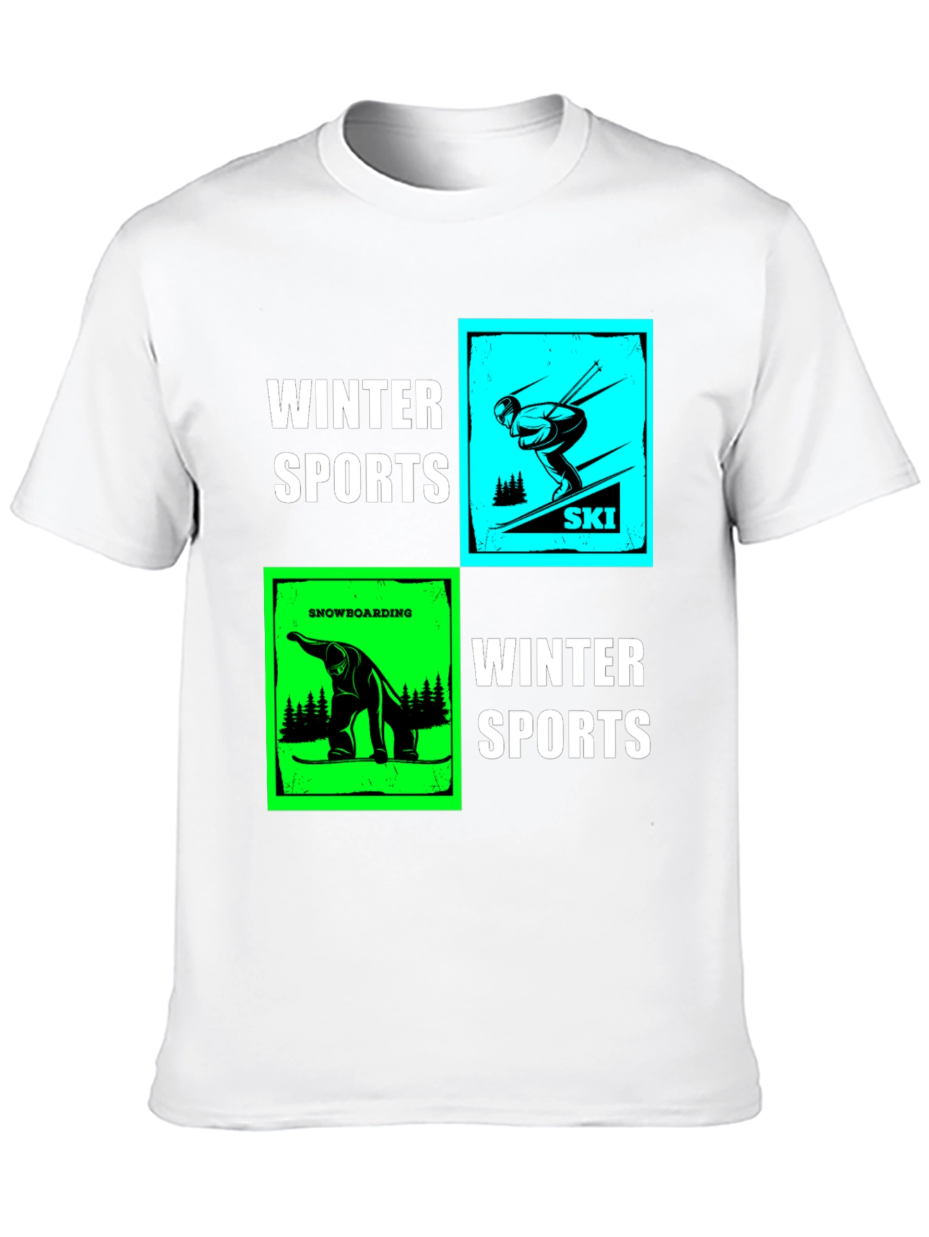 Winter Sports Graphic T-Shirt - Skiing & Snowboarding