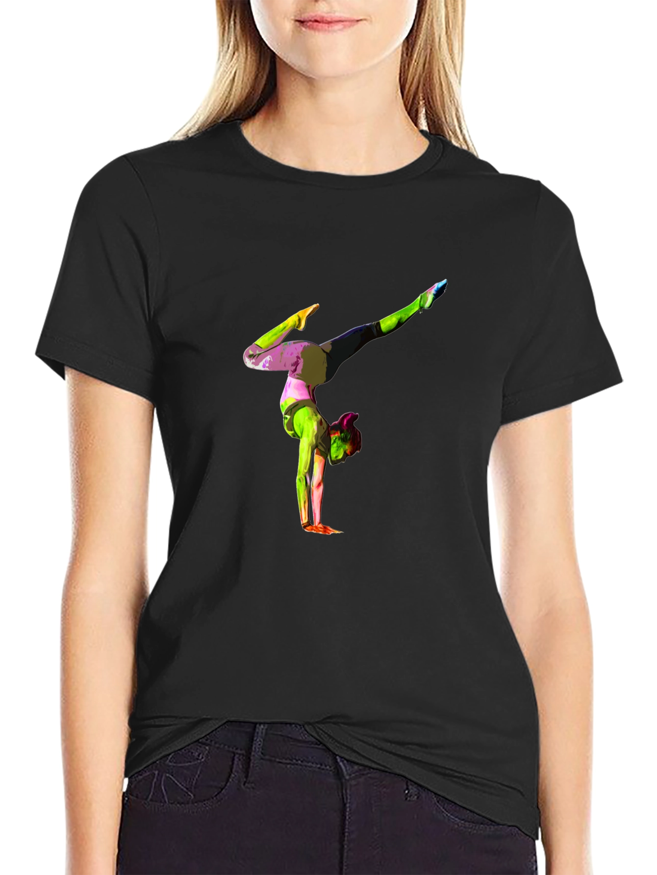 Gymnast Graphic Black T-Shirt