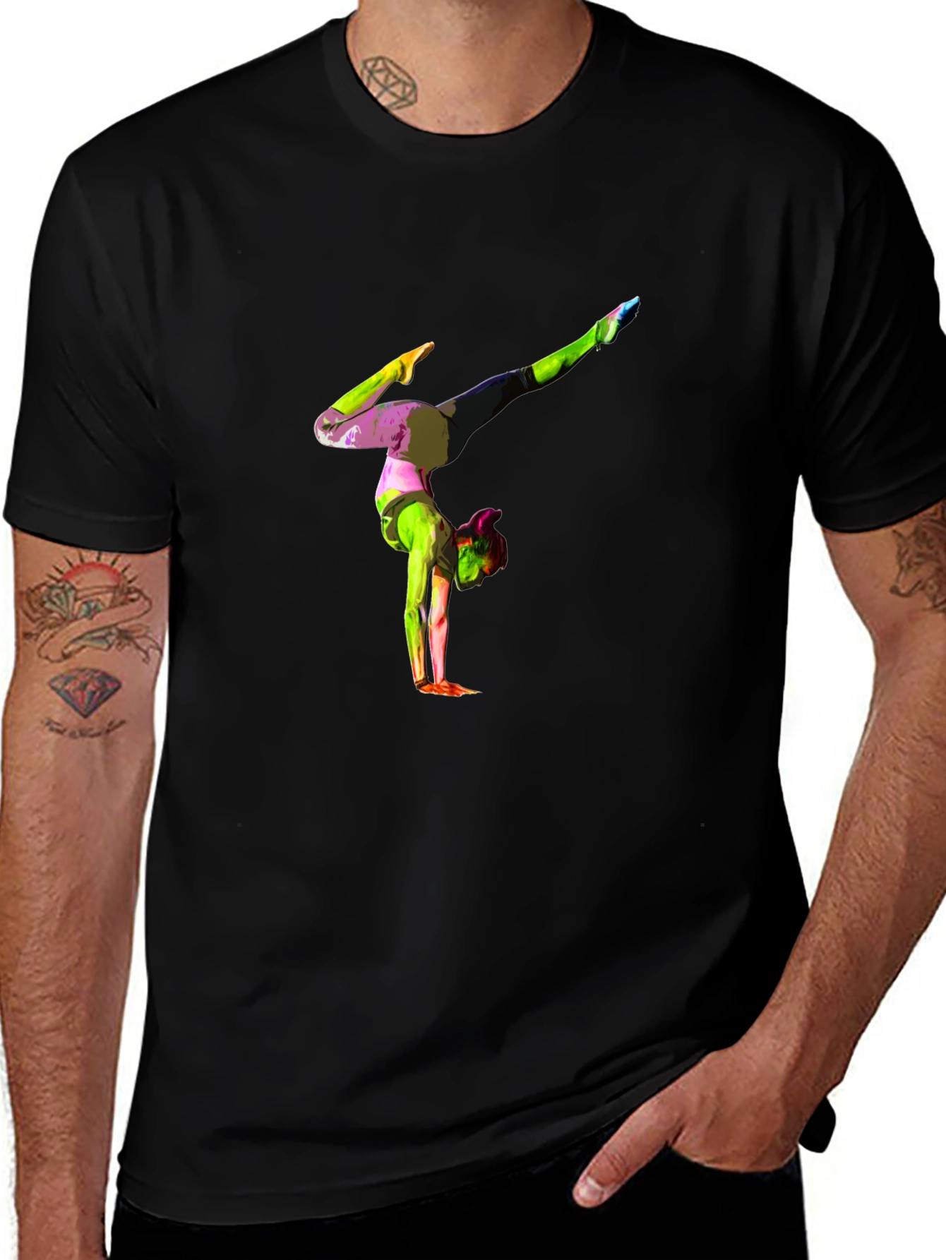 Gymnast Graphic Black T-Shirt