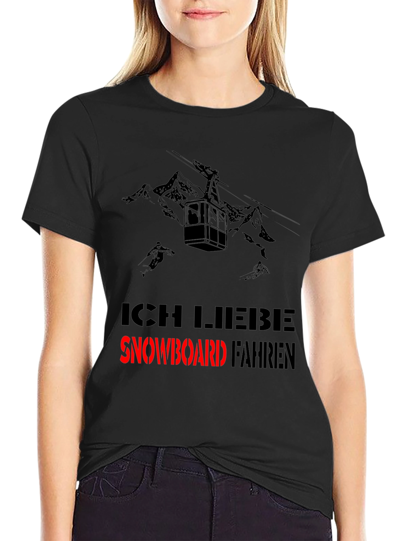 Ich Liebe Snowboard Fahren Graphic Tee