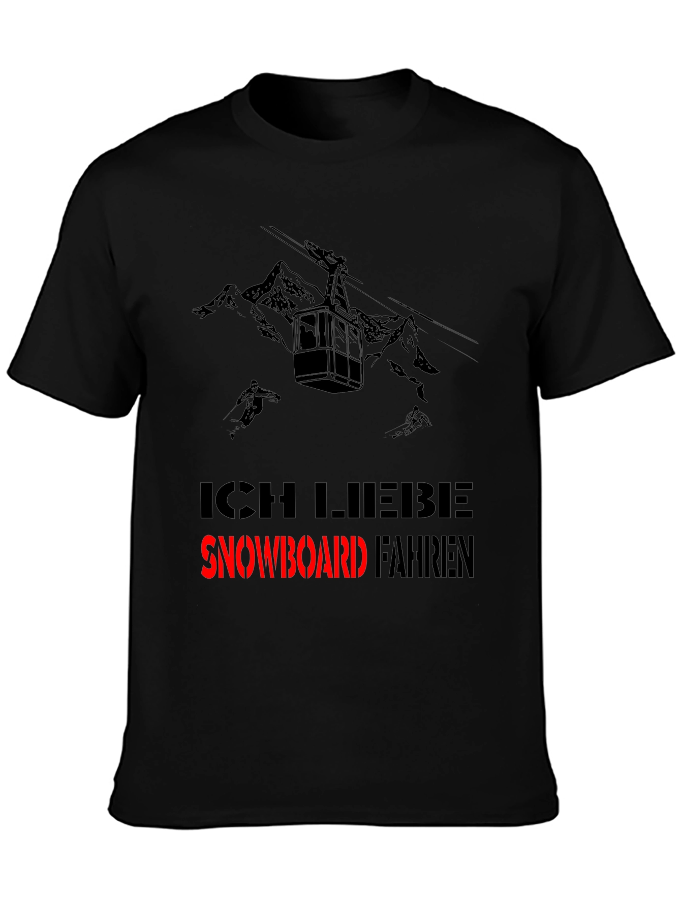 Ich Liebe Snowboard Fahren Graphic Tee