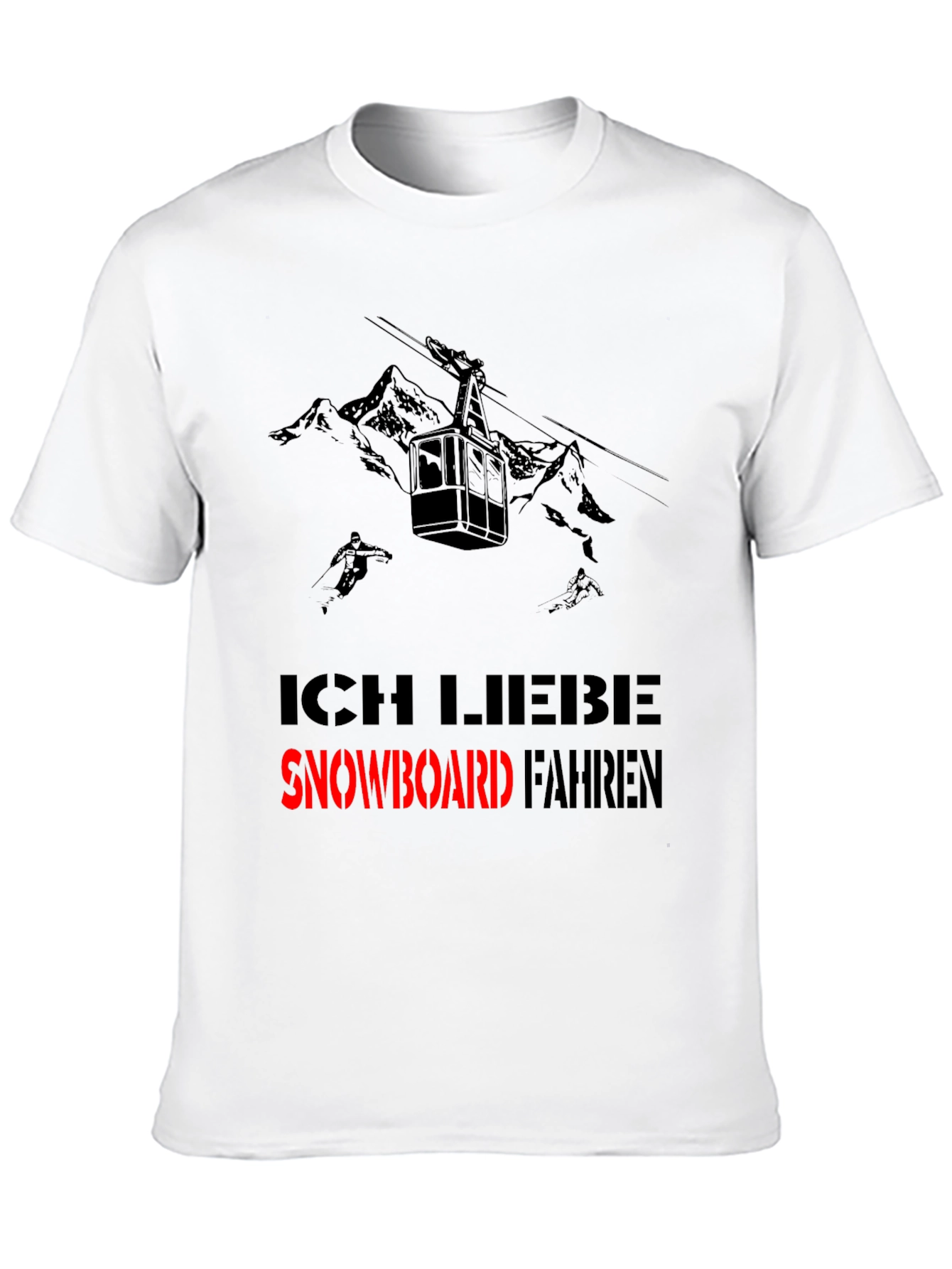 Ich Liebe Snowboard Fahren Graphic Tee