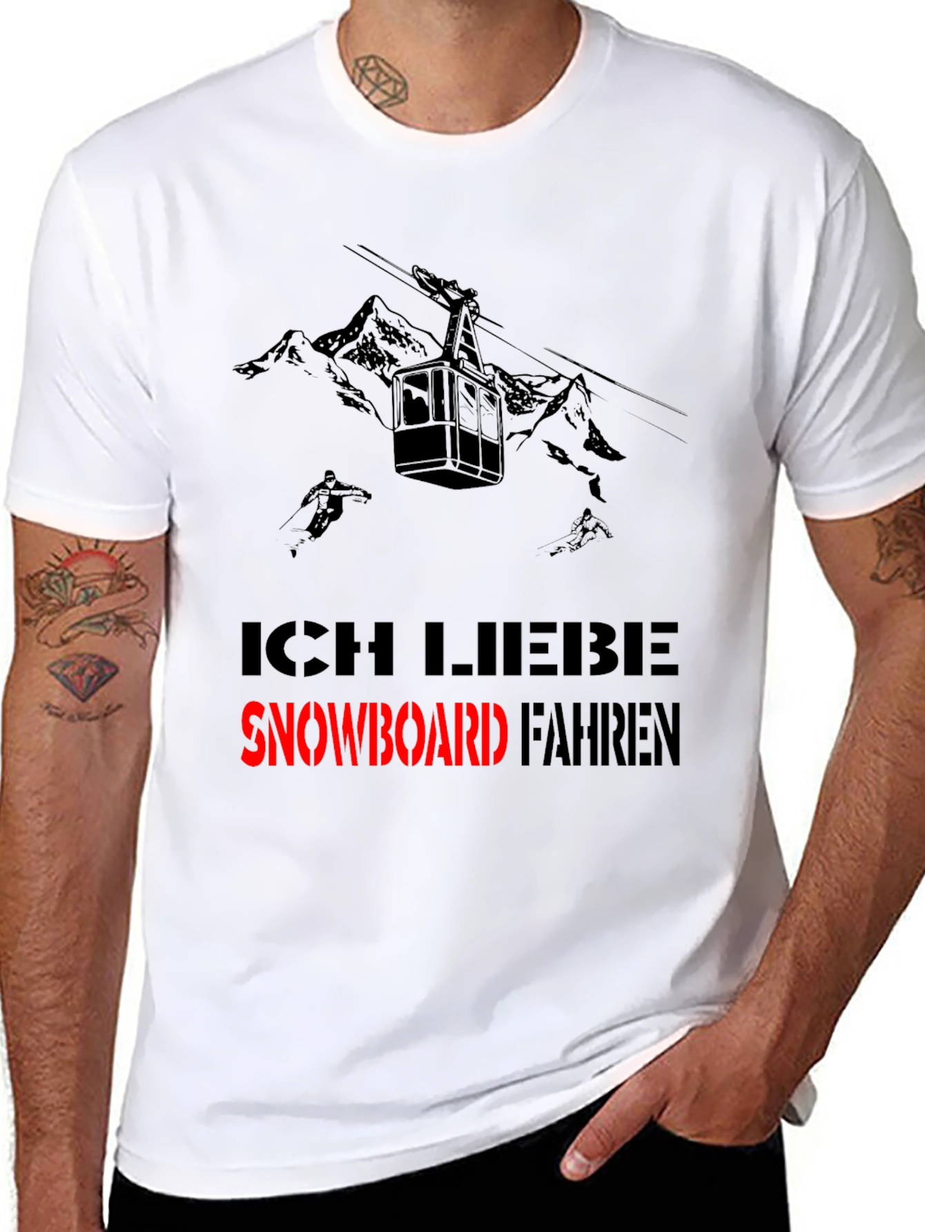 Ich Liebe Snowboard Fahren Graphic Tee