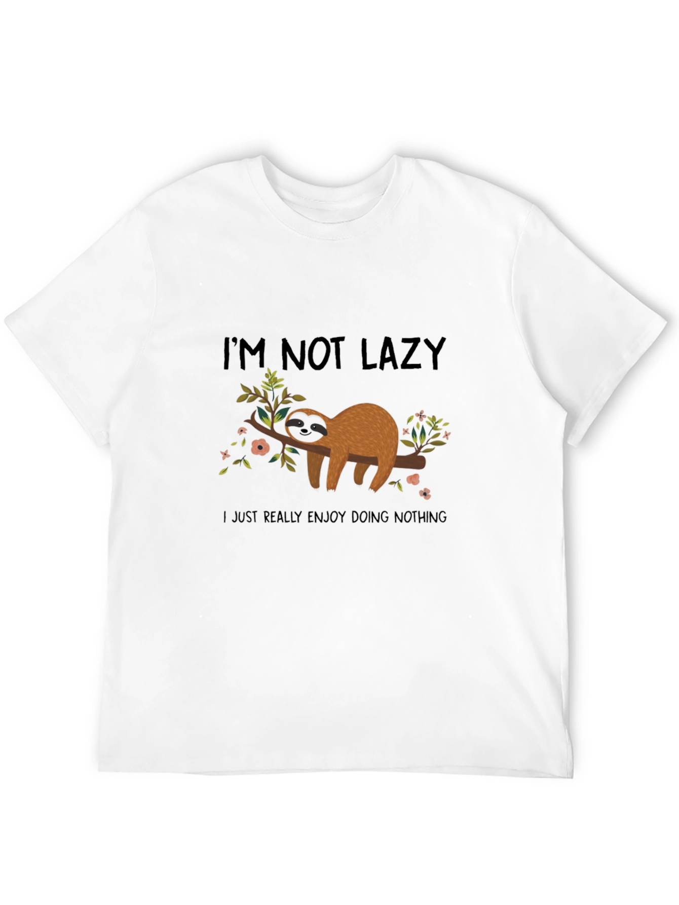 Funny Sloth Graphic Tee - Im Not Lazy Black
