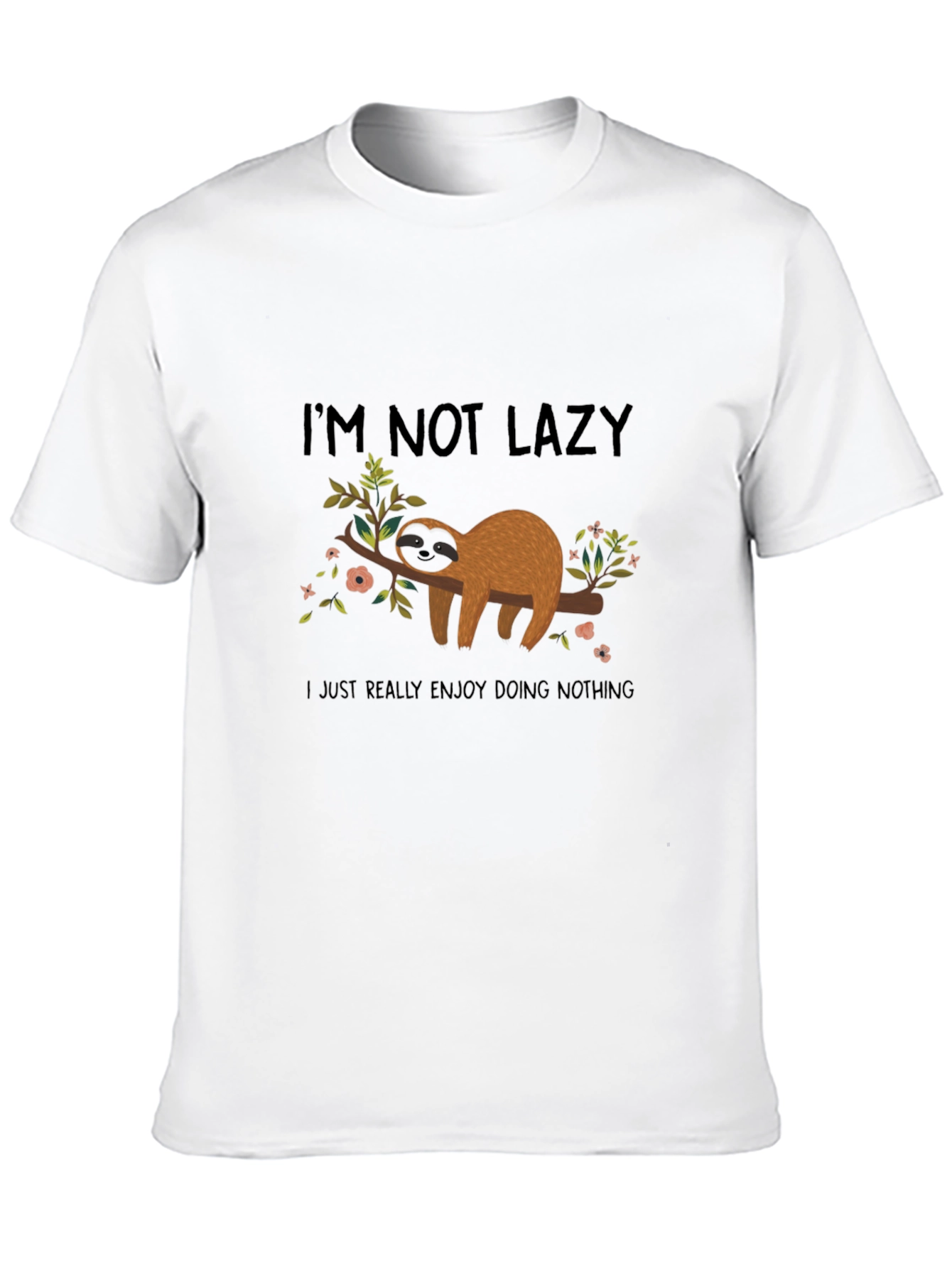 Funny Sloth Graphic Tee - Im Not Lazy Black