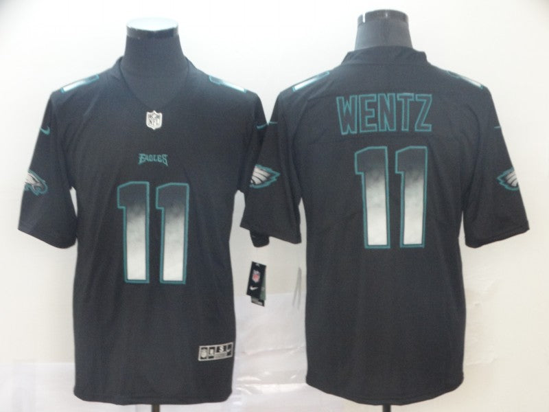 Men's Philadelphia Eagles Carson Wentz #11 Black Replica Game Jerseys