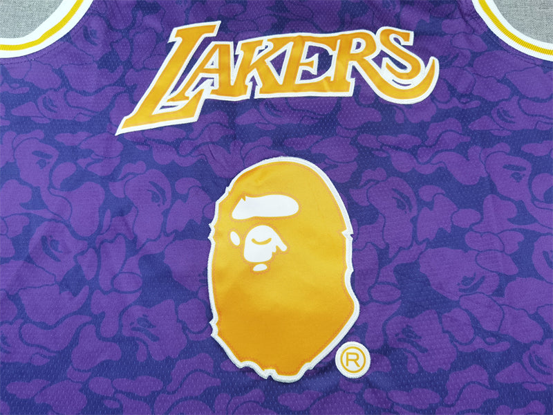 Men's Los Angeles Lakers BAPE #93 Purple 1996/97 Hardwood Classics Swingman Jerseys