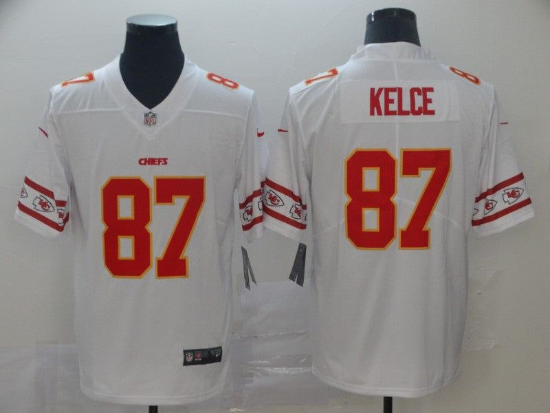 Men's Kansas City Chiefs Travis Kelce #87 White Game Player Jerseys