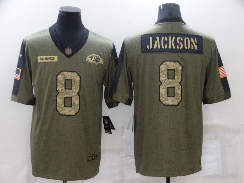 Men's Baltimore Ravens Lamar Jackson #8 Brown Game Player Jerseys