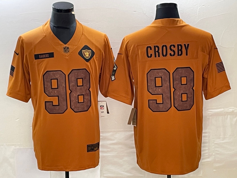Men's Las Vegas Raiders Maxx Crosby #98 Brown 2023 Salute To Service Retired Player Limited Jerseys