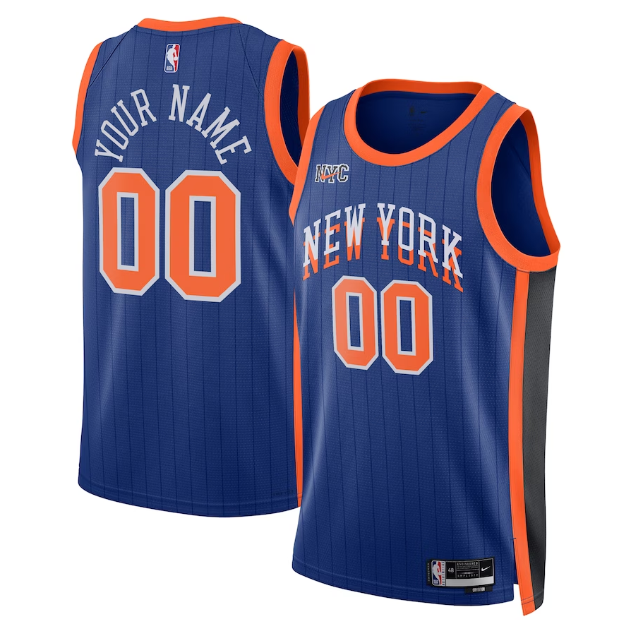 Men's New York Knicks Blue 2023/24 Custom Swingman Jerseys - City Edition