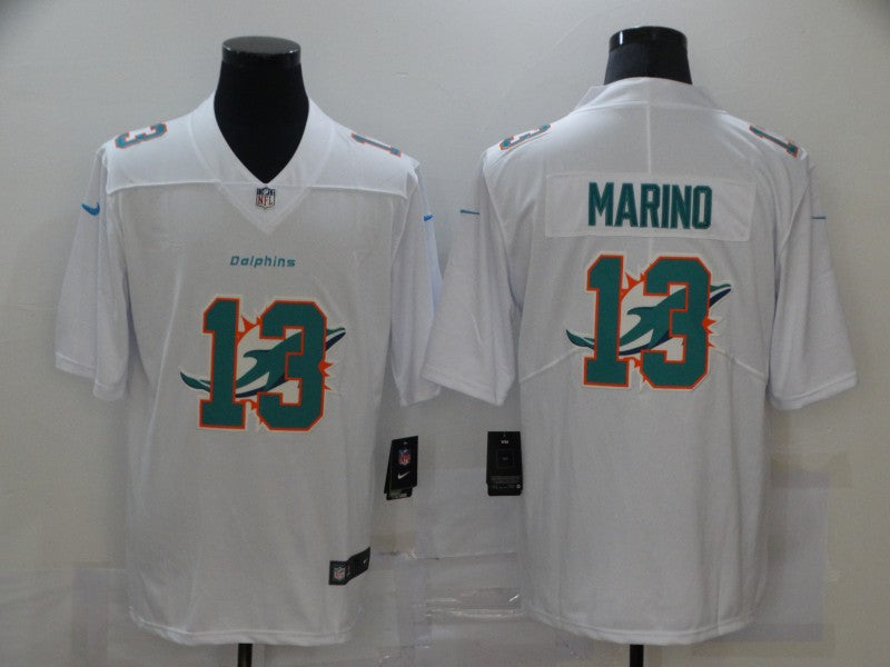 Men's Miami Dolphins #13 Dan Marino White Game Player Jerseys