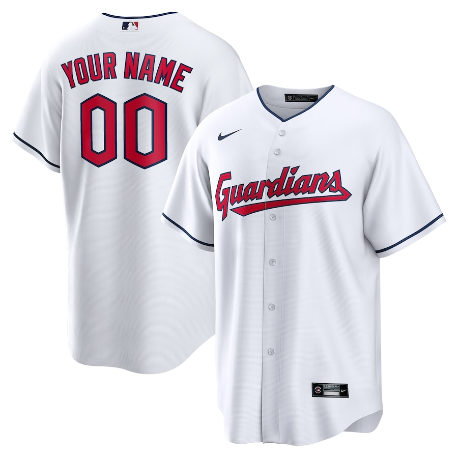 Men's Cleveland Guardians White Replica Custom Jerseys