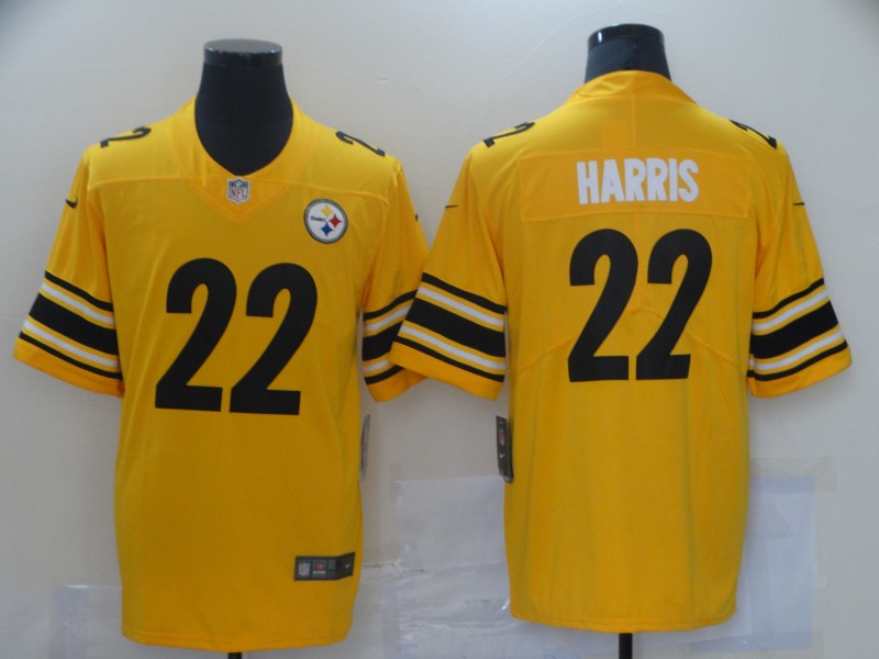 Men's Pittsburgh Steelers Najee Harris #22 Gold Inverted Team Game Jerseys