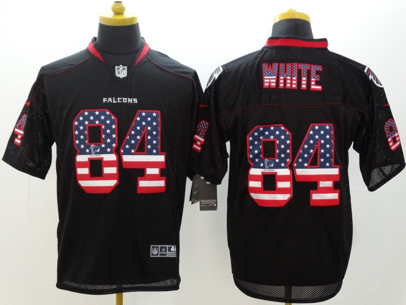Men's Atlanta Falcons Roddy White #84 Black Game Jerseys