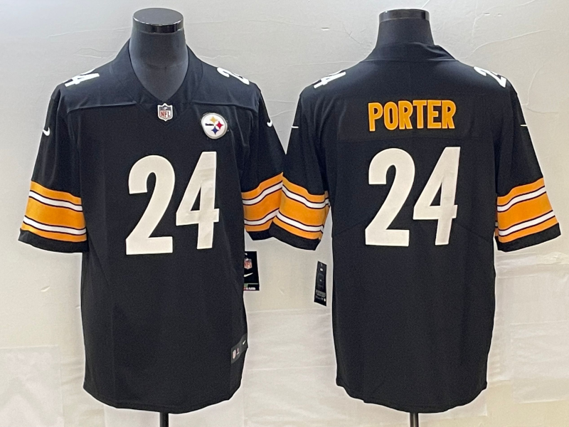 Men's Pittsburgh Steelers Joey Porter Jr. #24 Black Game Jerseys