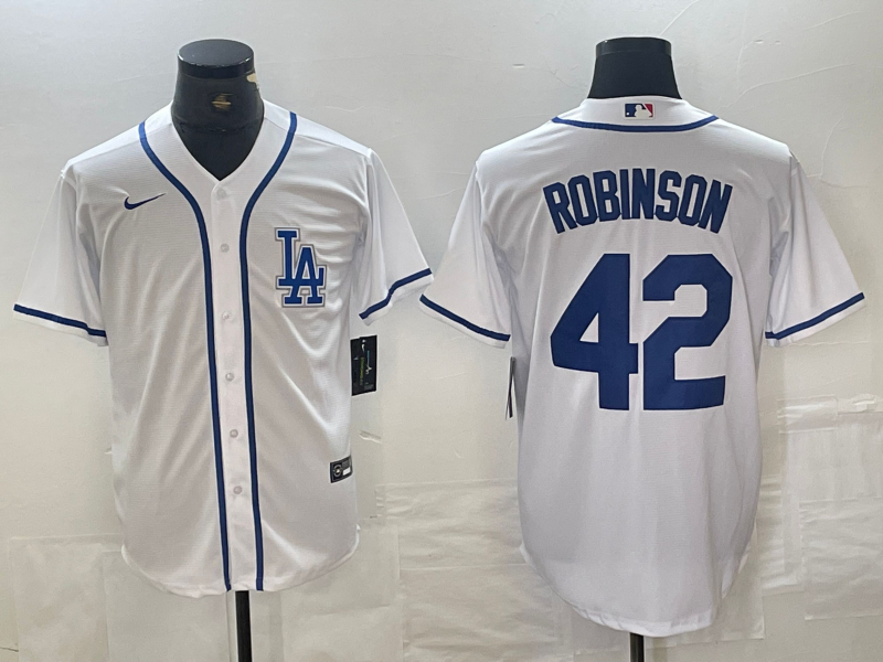 Men's Los Angeles Dodgers Jackie Robinson #42 White Limited Player Jerseys