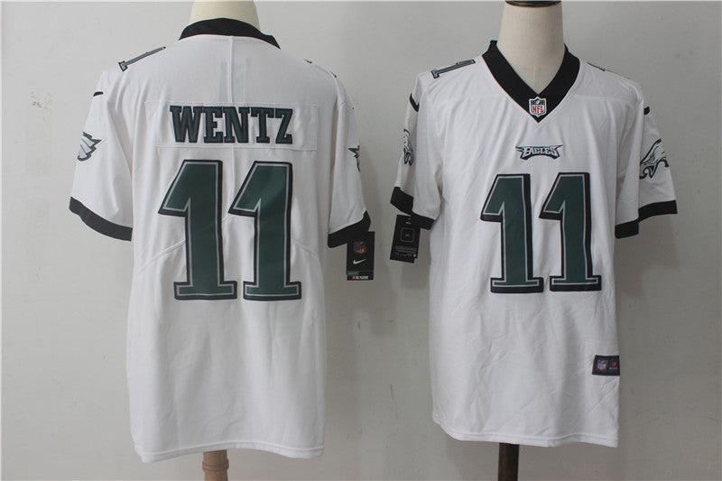 Men's Philadelphia Eagles #11 Carson Wentz Game Jerseys White