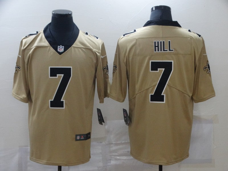 Men's New Orleans Saints Taysom Hill #7 Gold Inverted Game Jerseys