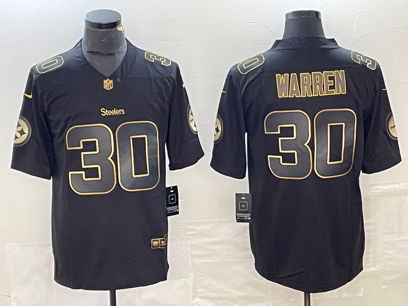 Men's Pittsburgh Steelers Jaylen Warren #30 Black Team Player Jerseys