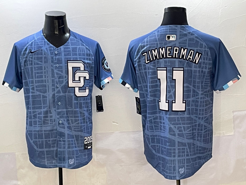 Men's Washington Nationals Ryan Zimmerman #11 Blue 2025 City Connect Limited Player Jerseys