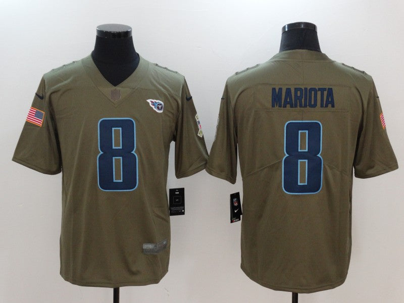 Men's Tennessee Titans Marcus Mariota #8 Brown Player Game Jerseys
