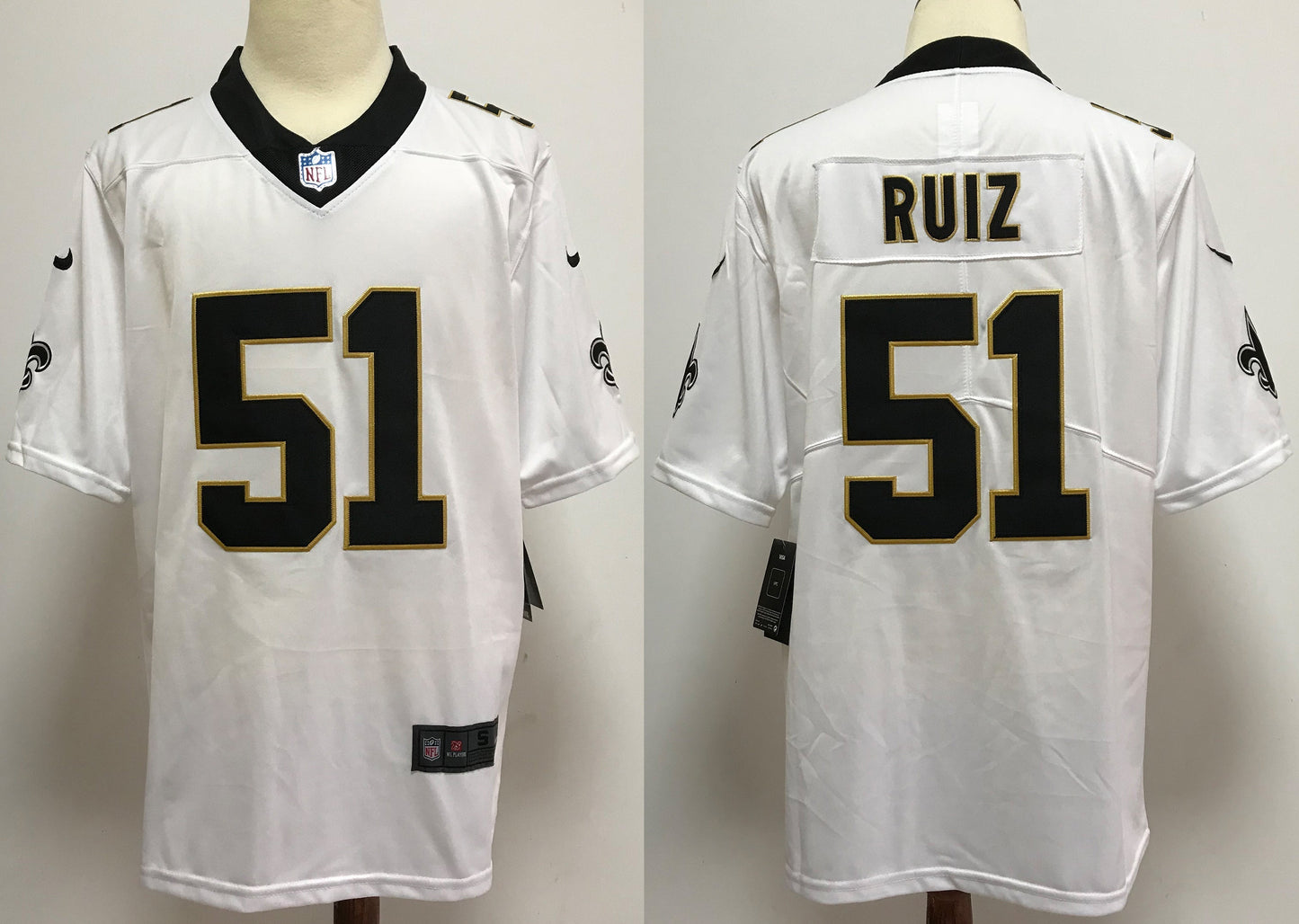 Men's New Orleans Saints Cesar Ruiz #51 White Game Jerseys