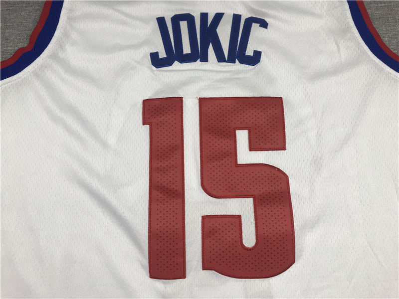 Men's Denver Nuggets Nikola Jokic #15 White Swingman Jerseys - Reward version