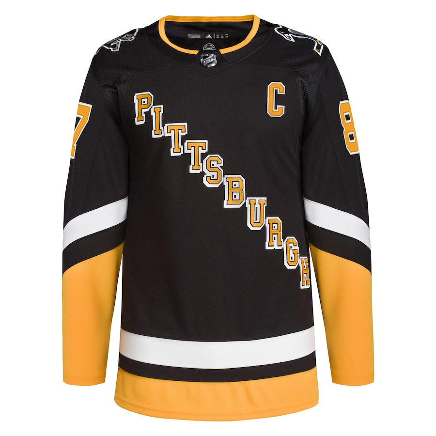 Men's Pittsburgh Penguins Sidney Crosby adidas Black Alternate Primegreen Authentic Player Jersey