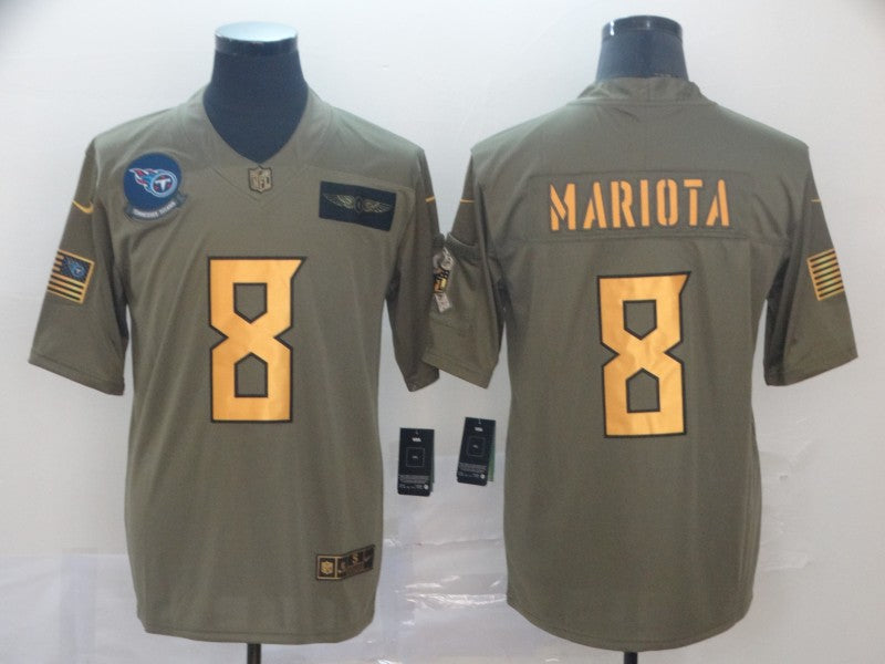 Men's Tennessee Titans Marcus Mariota #8 Brown Game Player Jerseys