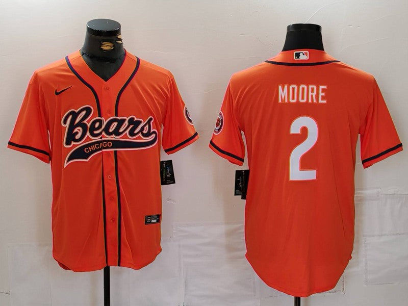 Men's Chicago Bears D.J. Moore #2 Orange Game Jerseys