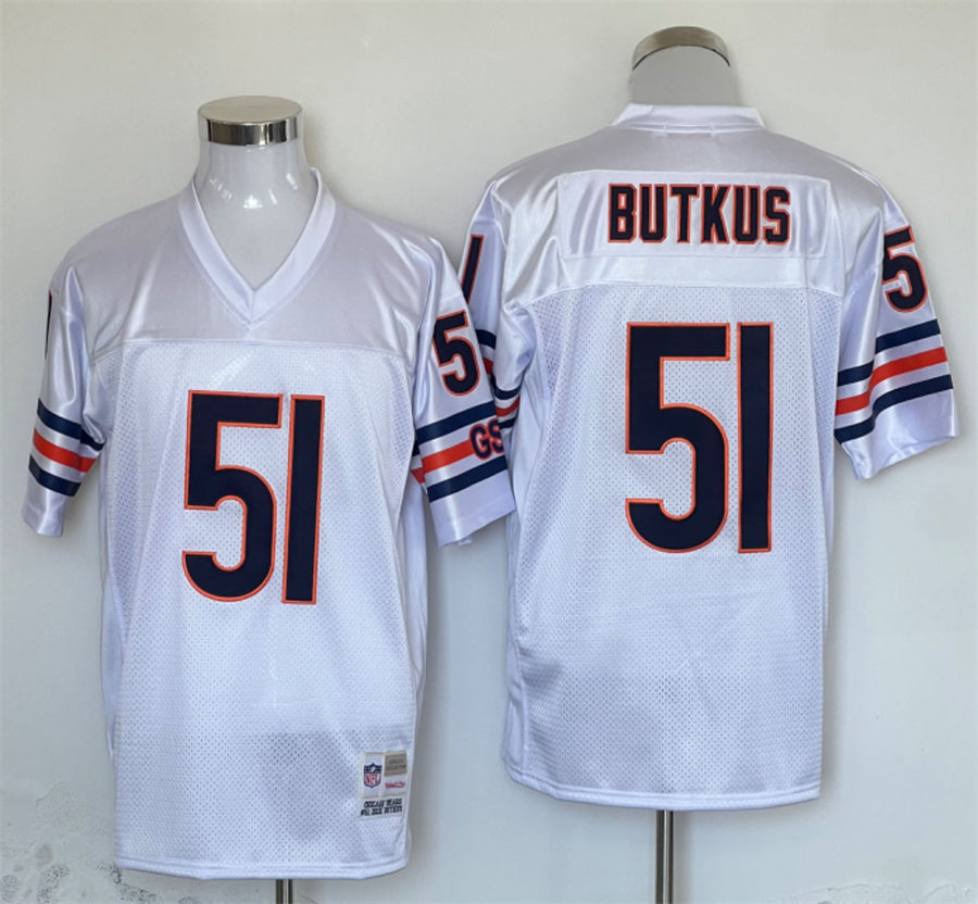 Men's Chicago Bears Dick Butkus Mitchell & Ness White Legacy Replica Jerseys