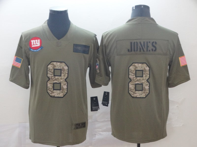 Men's New York Giants Daniel Jones #8 Brown Player Game Jerseys
