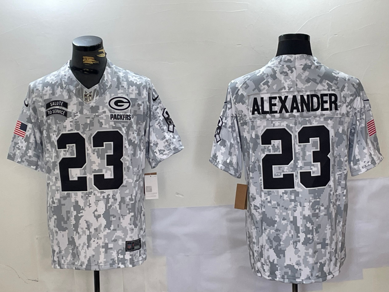 Men's Green Bay Packers Jaire Alexander #23 Arctic Camo 2024 Salute to Service Limited Jerseys