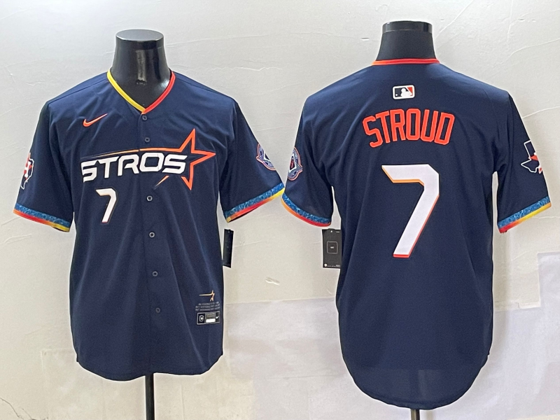Men's Houston Astros C.J. Stroud #7 Navy 2025 City Connect Limited Player Jerseys