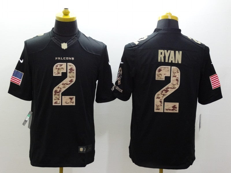 Men's Atlanta Falcons Matt Ryan #2 Black Player Jerseys