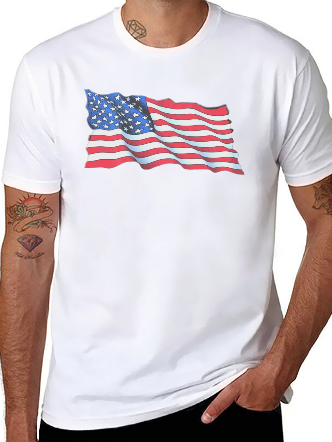 American Flag Graphic T-Shirt