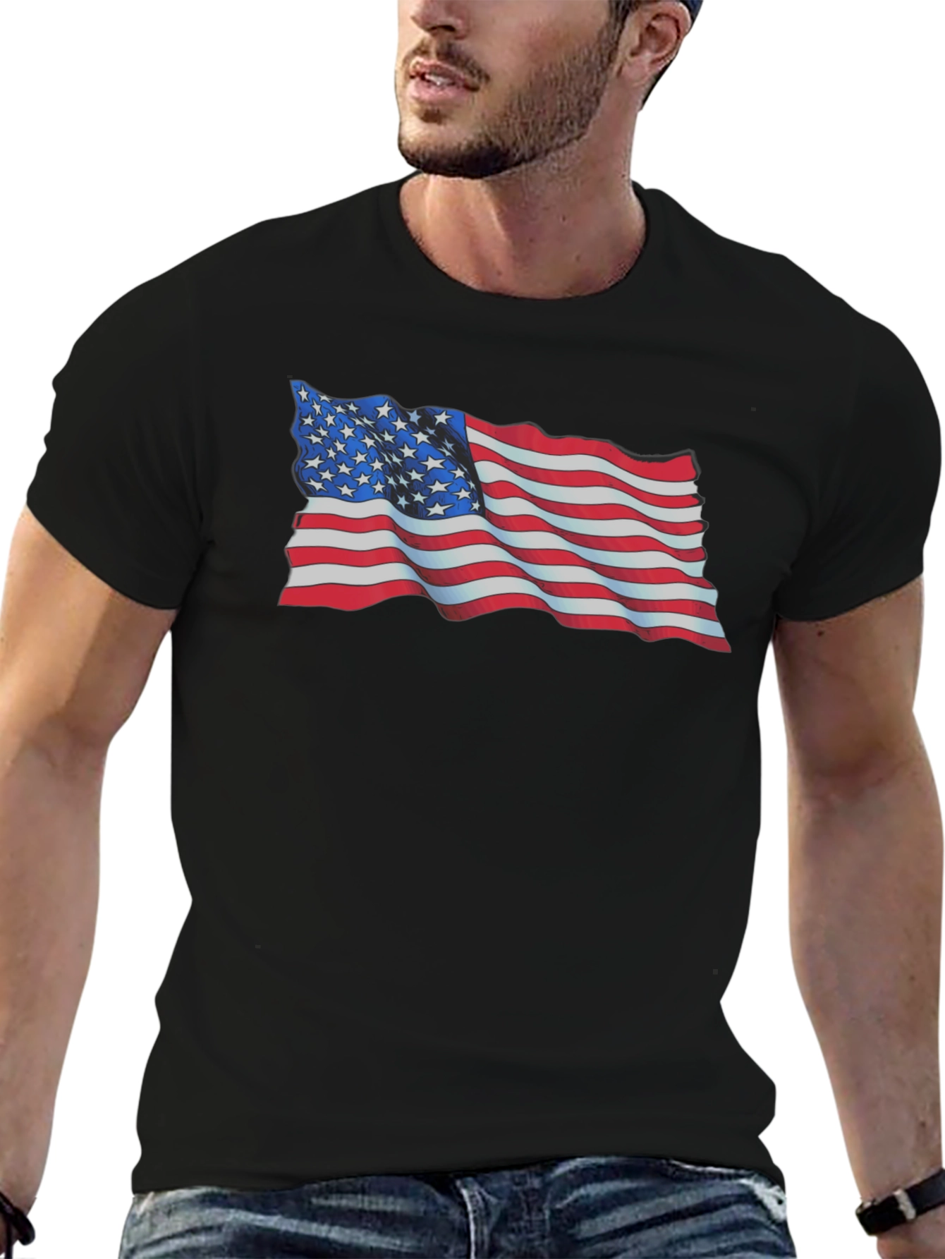 American Flag Graphic T-Shirt