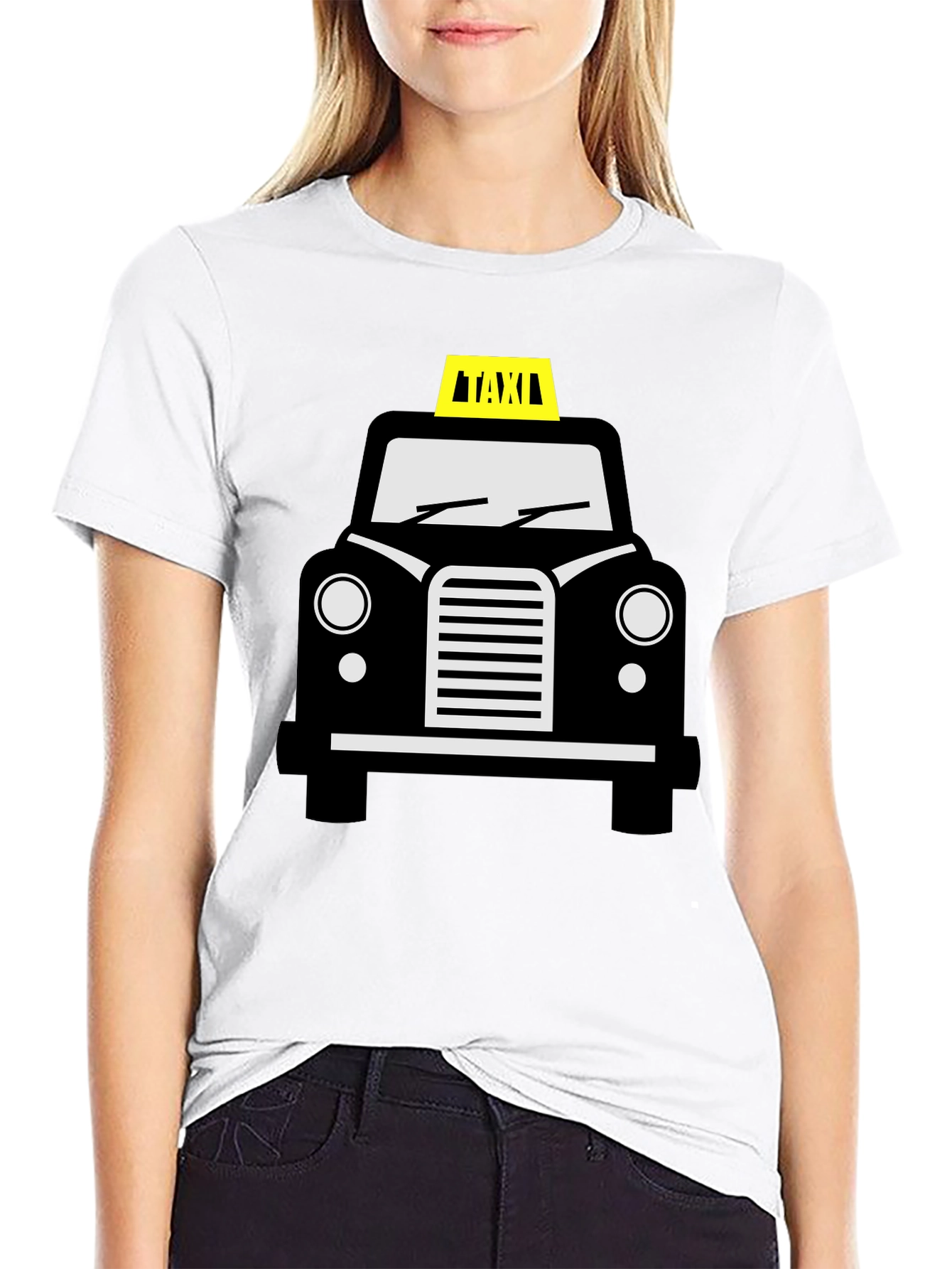 Taxi Car Graphic Tee - Cool Black T-Shirt