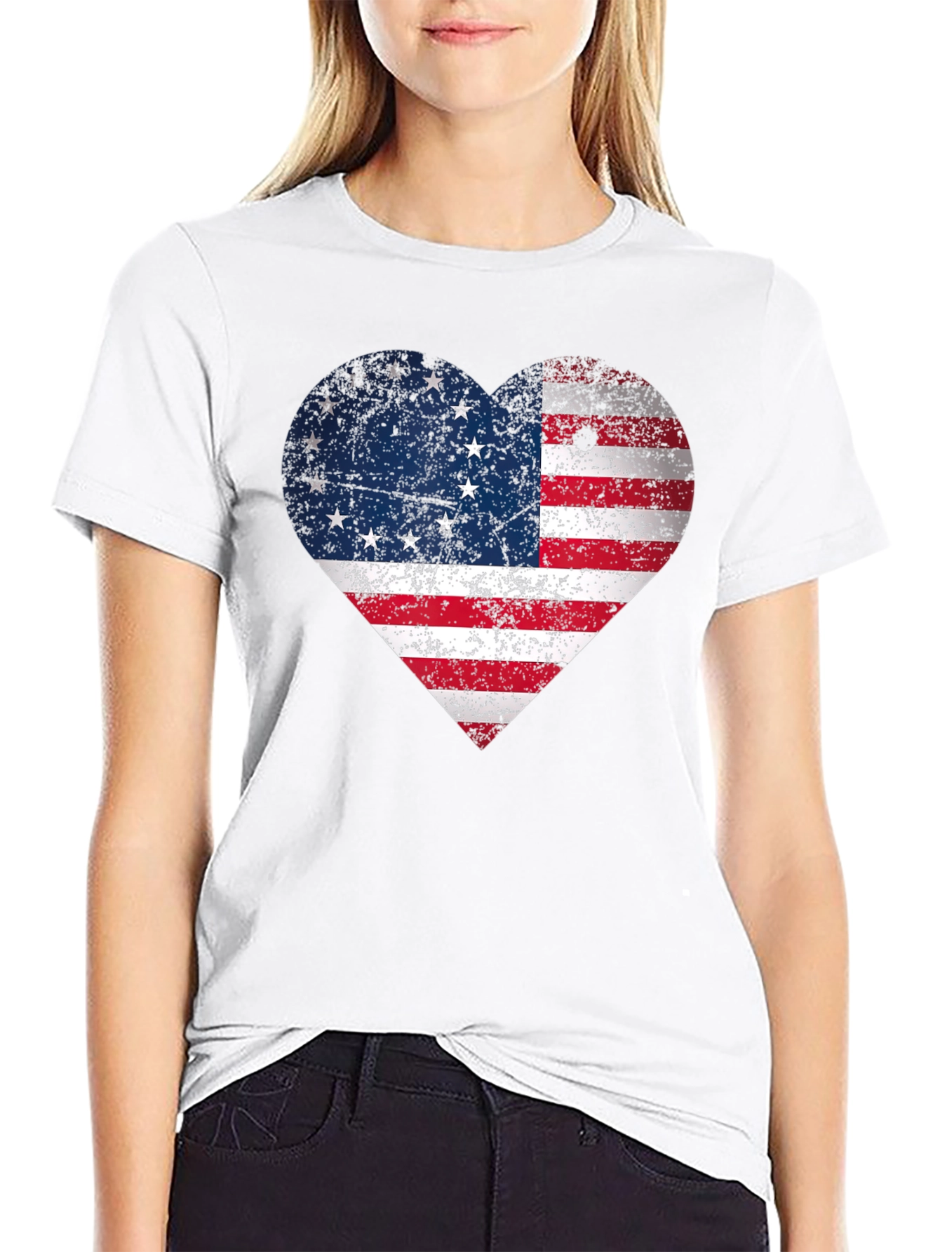 American Flag Heart T-Shirt - Patriotic Pride
