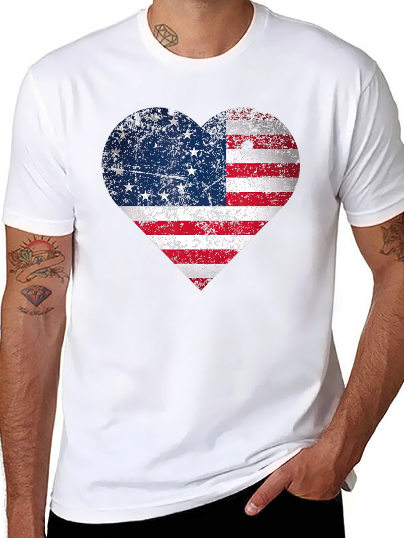American Flag Heart T-Shirt - Patriotic Pride