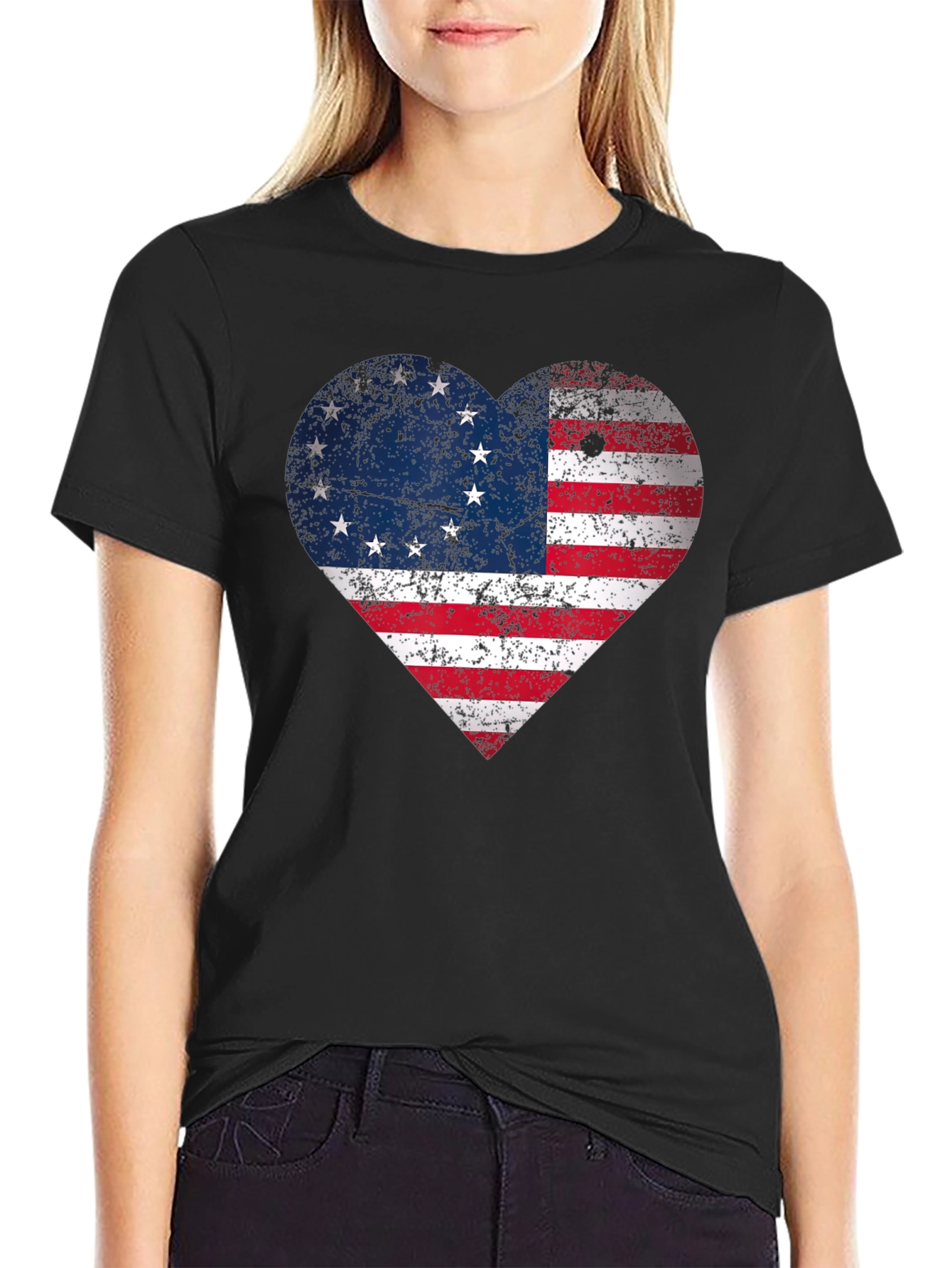 American Flag Heart T-Shirt - Patriotic Pride